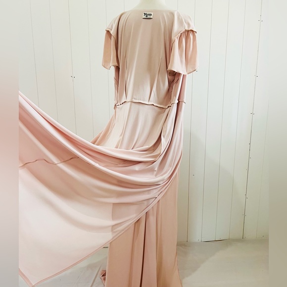 Show me your MUMU True  Wrap Maci Dress women size Large Salmon - Picture 7 of 15